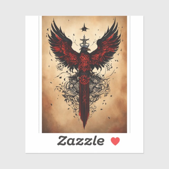 Adesivo Design de Camiseta Cristal Eagle Maiestosa (Folha)