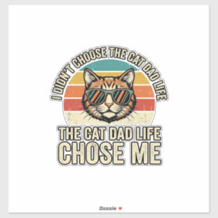 Adesivo Design de camiseta Vintage Cat Dad Life Chose Me_1