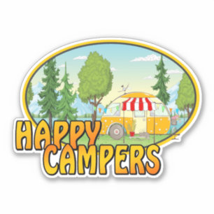 Adesivo Design de camper feliz com caravanas