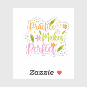 Adesivo Design de Citação Motivacional Prática Leva à Perf