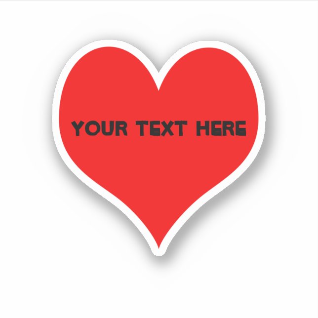 Adesivo Design de Coração Vermelho Simples (Frente)