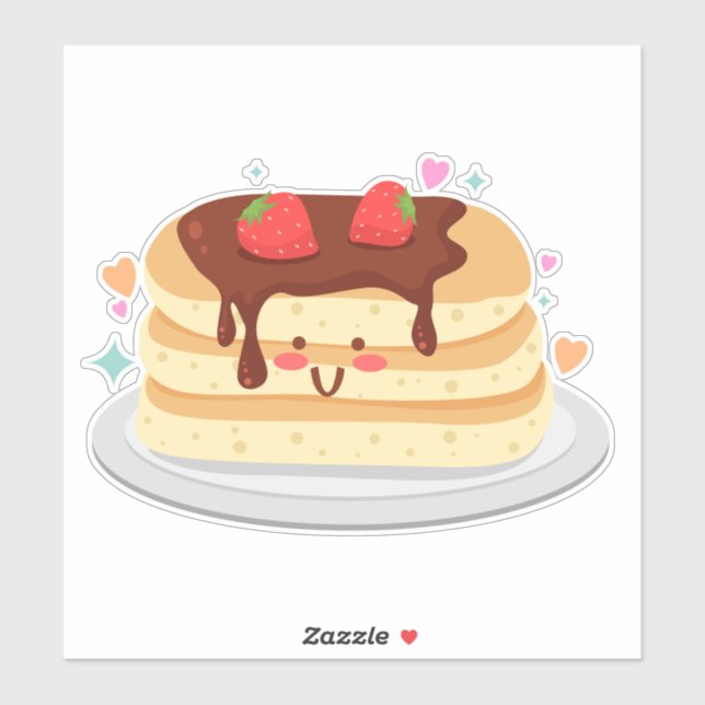 Adesivo Design de Cute do Viciado em Pancake Lover (Folha)