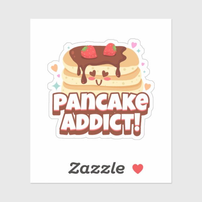Adesivo Design de Cute do Viciado em Pancake Lover (Folha)