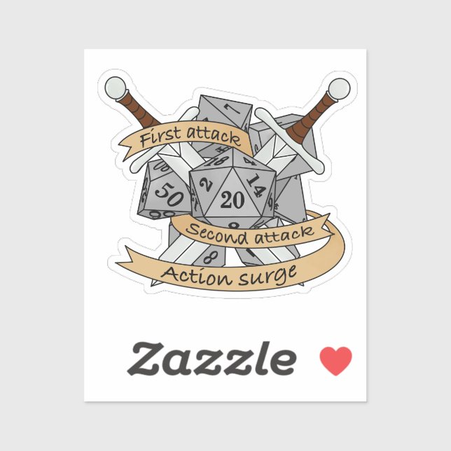 Adesivo Design de Dice de Combatente (Folha)