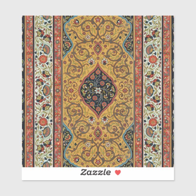 Adesivo Design de Elegante de Carpete Persa Antiquado (Folha)