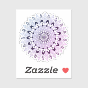 Adesivo Design de Flor de Mandala Roxo Chic Fofo Clássico