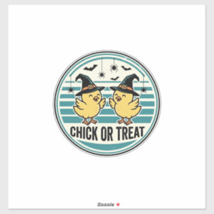 Adesivo Design de Frangos de Halloween Vintage Chick ou Tr