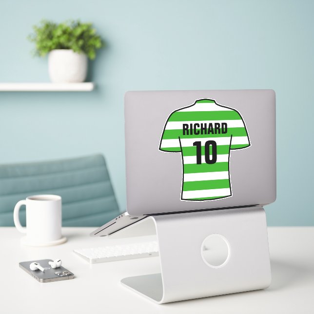 Adesivo Design de futebol no Vedante Verde (Laptop na mesa)
