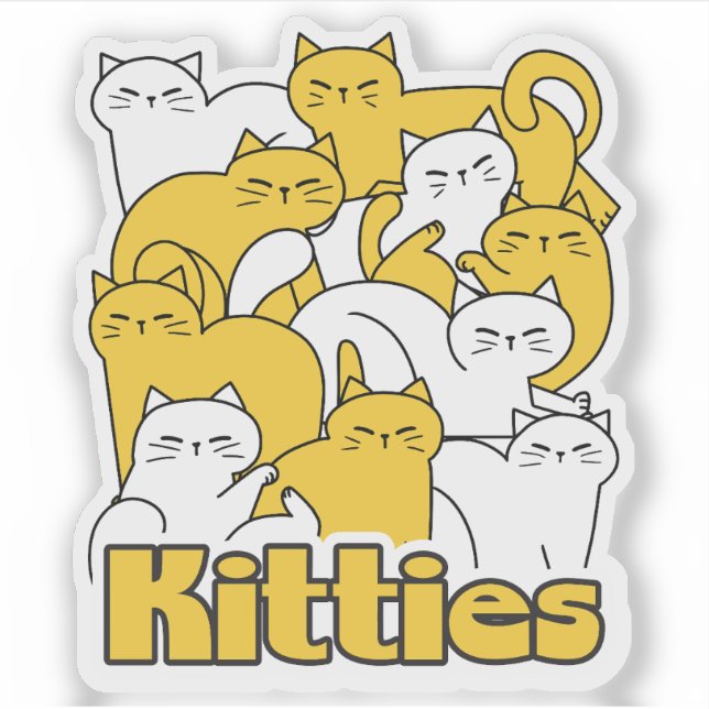 Adesivo Design de Gatinho Chubby - Adorável Arte Gato (Frente)