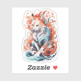 Adesivo Design de Gato Bonito no Estilo Neo Tradicional