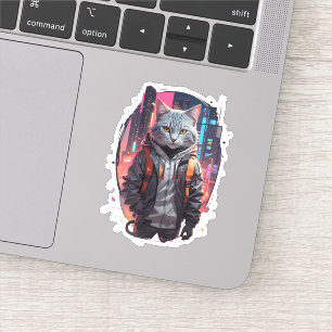 Adesivo Design de Gato de Rua Urbano