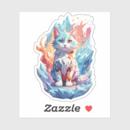 Adesivo Design de Gato Fantasia Cristal Fofo
