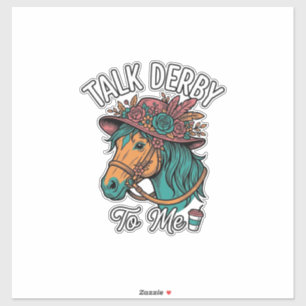 Adesivo Design de Gravura Vintage Cavalo Derby Talk
