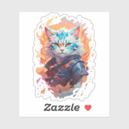 Adesivo Design de Guerreiro Ninja Gato Fofo