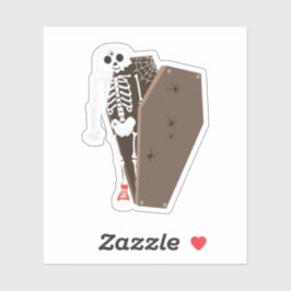 Adesivo Design de Halloween de Skeleton e Coffin