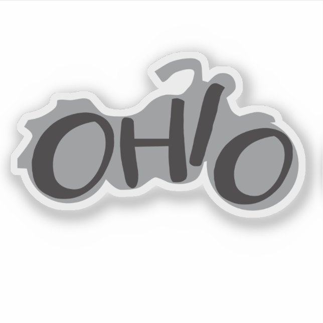 Adesivo Design de motocicleta de Ohio com nome de estado (Frente)
