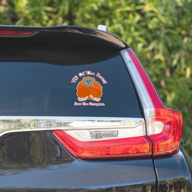 Adesivo Design de Orangutan Personalizado (Lado do carro)