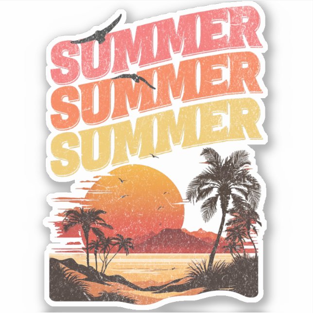 Adesivo Design de texto de Verão (Frente)