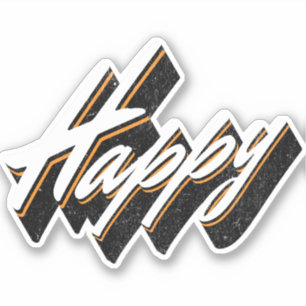 Adesivo Design de texto Feliz