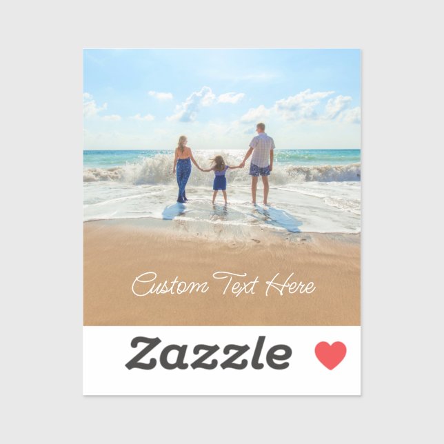 Adesivo Design de Texto Fotográfico Personalizado (Folha)