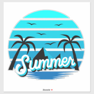 Adesivo Design de Verão Moderno Azul e Negro