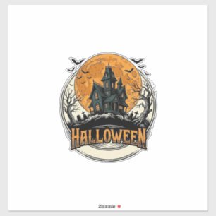 Adesivo Design de Vetor de Casa Assombrada de Halloween Vi