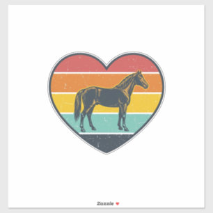 Adesivo Design de Vetor de Cavalo Antigo Pôr do Sol_1