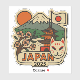 Adesivo Design de Viagem ao Japão com Ano Personalizado