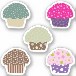 Adesivo Design do padrão de ilustração do Cupcake doce