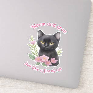 Adesivo Design Floral de Gato Gato Gato Gato Bastante e Cr