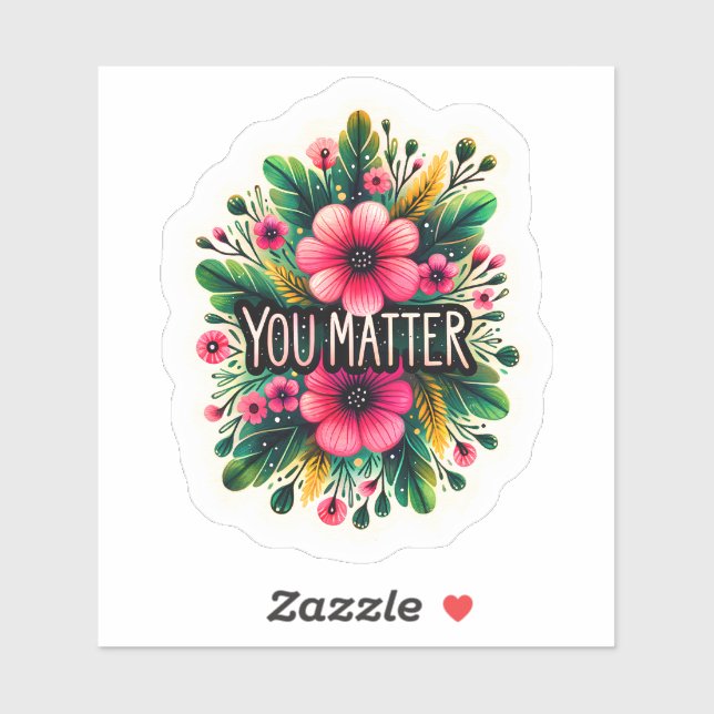 Adesivo Design Floral que Promove a Autoestima (Folha)