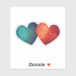 Adesivo Design hitech moderno de par azul e vermelho