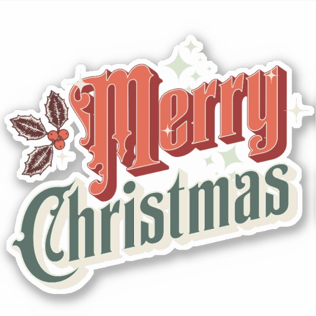 Adesivo Design natal vintage (Frente)