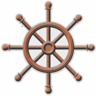 Adesivo Design náutico do leme da roda dos navios
