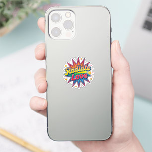 Adesivo Design Retrô Irradie Amor – Vibrações Positivas