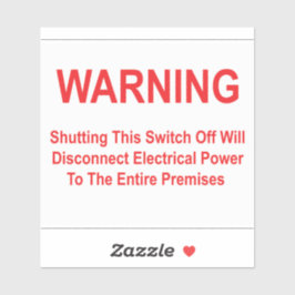 Adesivo Desligar Este Comutador Irá Desligar A Alimentação