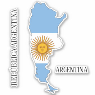 Adesivo Destaque do Mapa de Sinalizador da Argentina