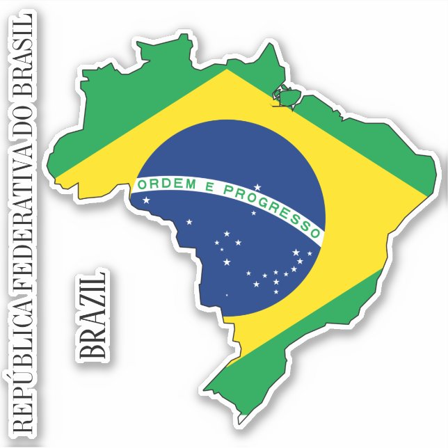 Adesivo Destaque do Mapa de Sinalizador do Brasil (Frente)