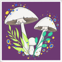 Adesivo Destruir o Angel Mushroom Vinyl Sticker
