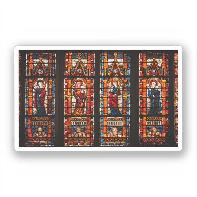 Adesivo Detalhe de vidro retido, Catedral de Troyes (Frente)