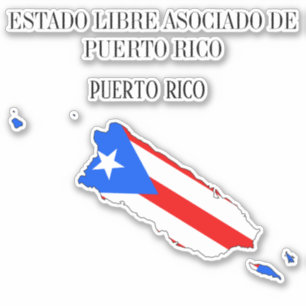 Adesivo Detalhe do Mapa da Bandeira de Porto Rico