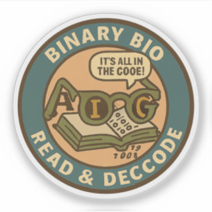 Adesivo Detetive de Bioinformática Decifrando o Código Bin