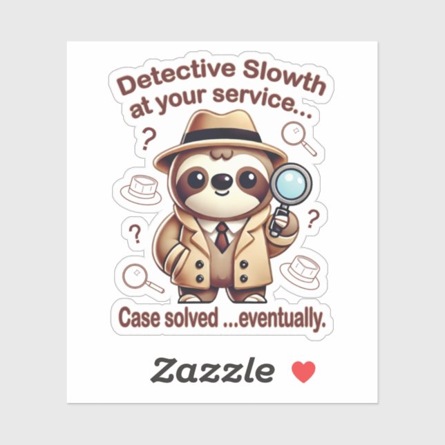 Adesivo "Detetive Sloth" Sloth Private Eye (Folha)