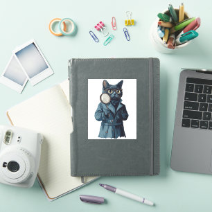 Adesivo Detetive Whiskers � Novel Misterioso De Gato Engra