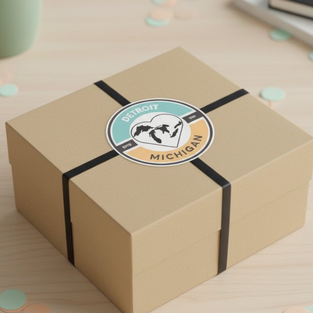 Adesivo Detroit EST. 1701 Excelente Lagos Circle Sticker (Detroit EST. 1701 Great Lakes Circle Sticker)