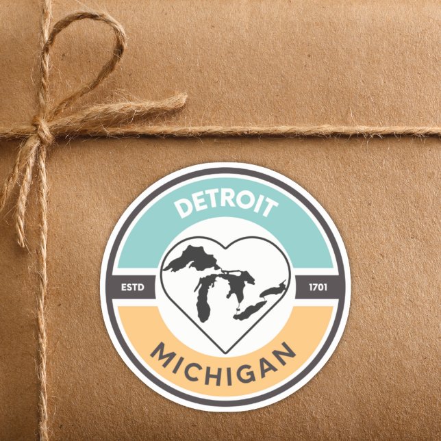 Adesivo Detroit EST. 1701 Excelente Lagos Circle Sticker (Detroit EST. 1701 Great Lakes Circle Sticker)