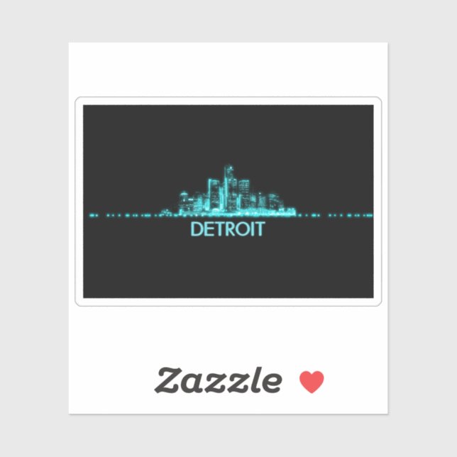 Adesivo Detroit Skyline (Folha)