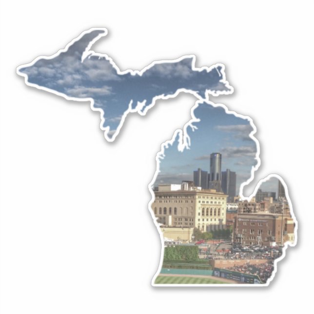 Adesivo Detroit Skyline Michigan Sticker (Frente)