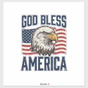 Adesivo Deus Abençoe a Águia Patriótica Americana Projeto