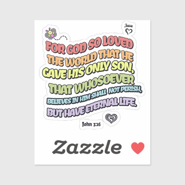 Adesivo Deus adorou o mundo (Folha)